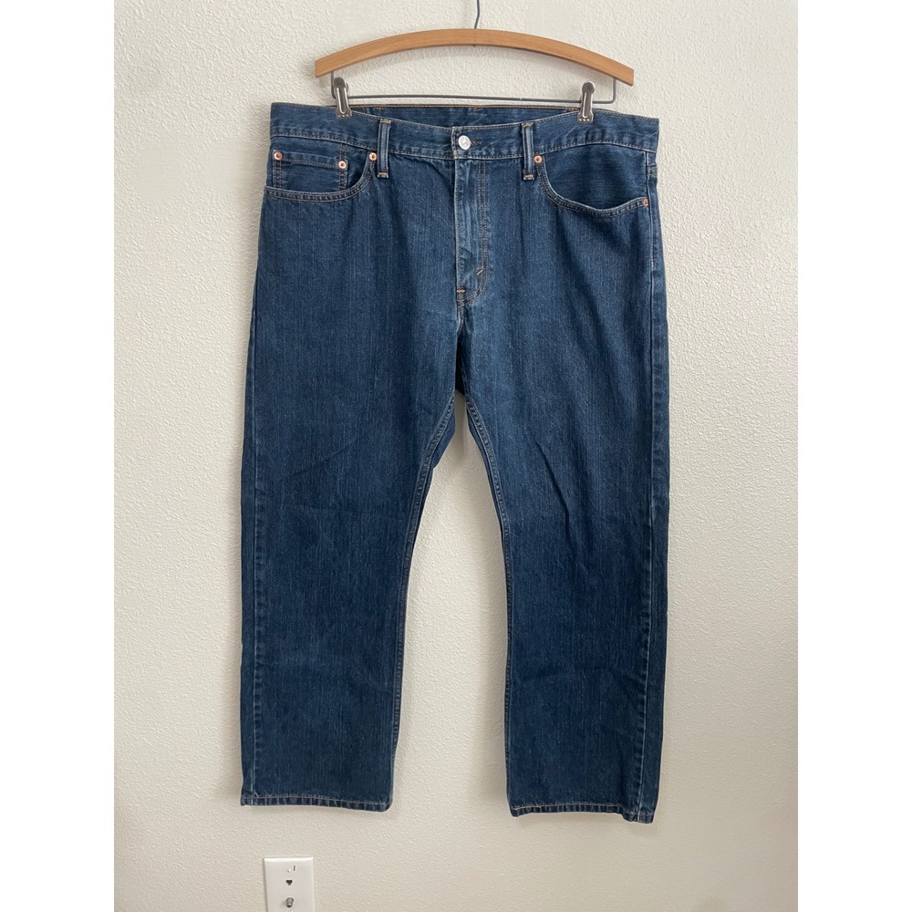 Levi's 514 Straight Fit Jeans Mens 38x30 Dark Wash Blue Excellent Denim Pants